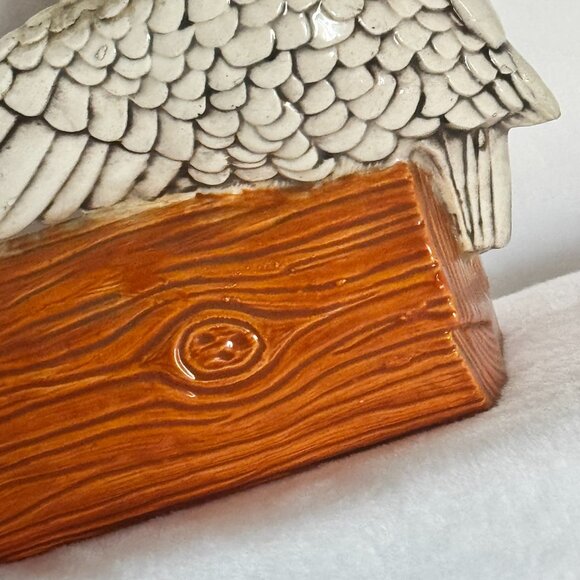 Vtg Winking Owl Ceramic Figure Sculpture Business Card Holder - Picture 11 of 15